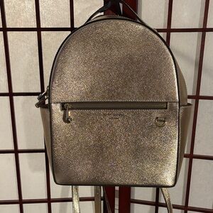 Henri Bendel Brown Saffiano Leather Backpack